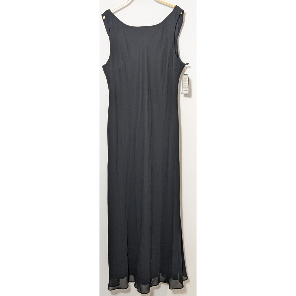 VTG Y2K Chelsea‎ Nites Black Rear Cowl Lined Formal Dress Gown - Women 24W NEW